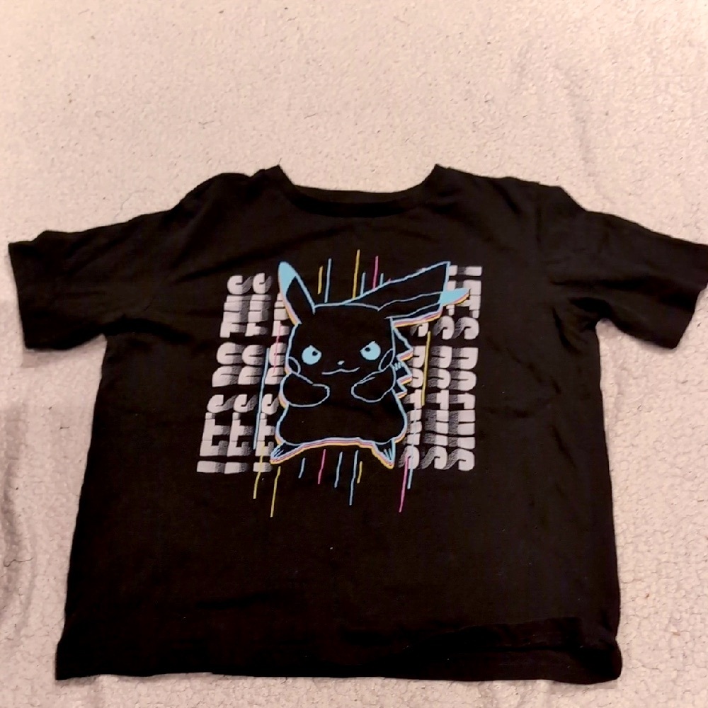 XL (14/16): Kids Black Pokemon Pikachu Graphic T-Shirt
